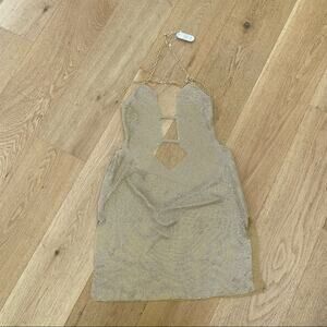 Revolve - 8 Other Reasons Jaguar Mini Dress in Chainlink Gold